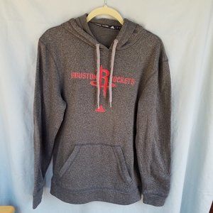 Small Houston Rockets Gray and Red Hoodie NBA Climawarm Adidas